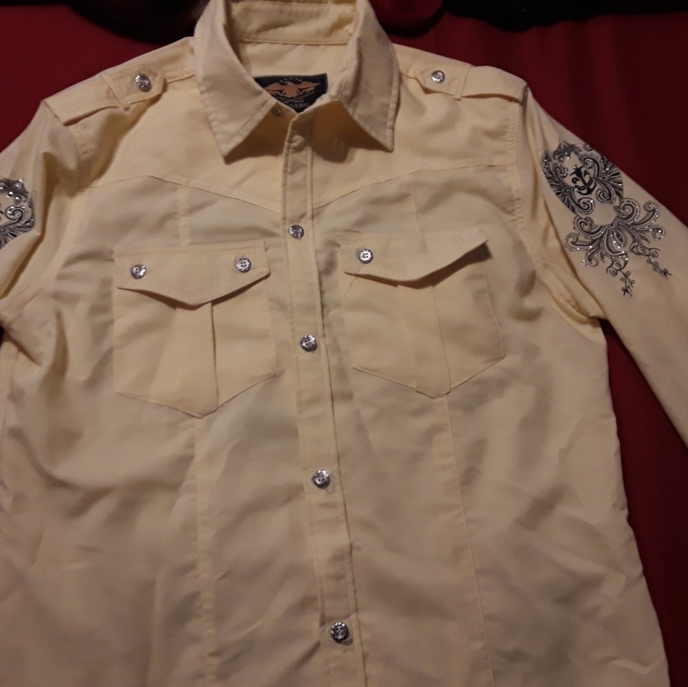 El General mens long sleeve bling shirt medium